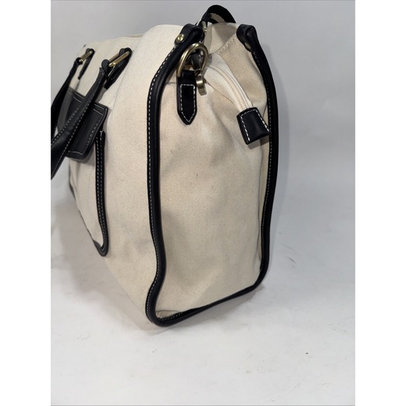 Missnine Laptop Tote Bag Canvas for Women 15.6 Computer Briefcase Black & Cream - Picture 8 of 16